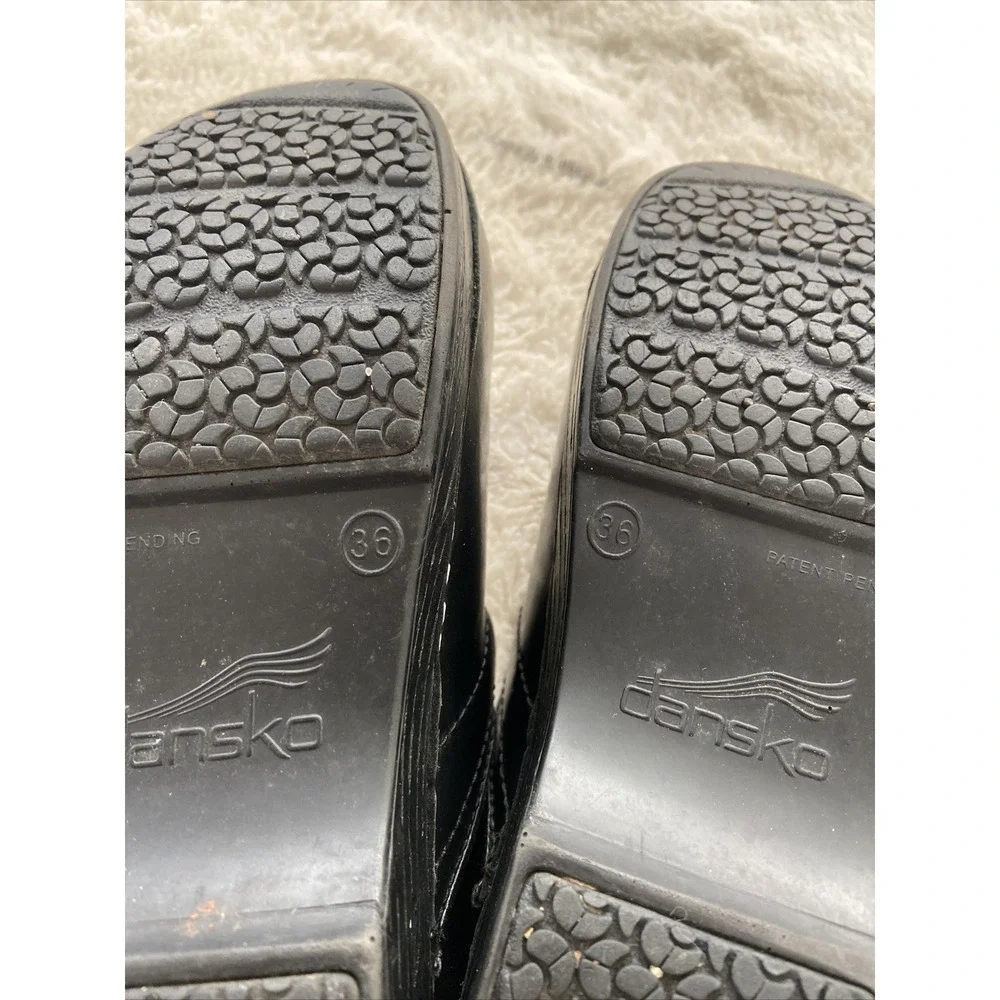 Dansko Black Leather Clogs Shoes Womens Size 5.5 Professional Shoe Slip On - Picture 4 of 4